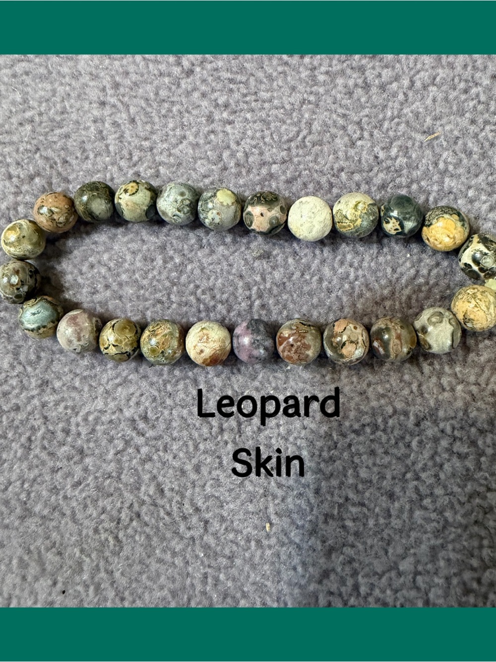 Leopard Skin Jasper Bead Stretch Bracelet - Brown & Orange Tones